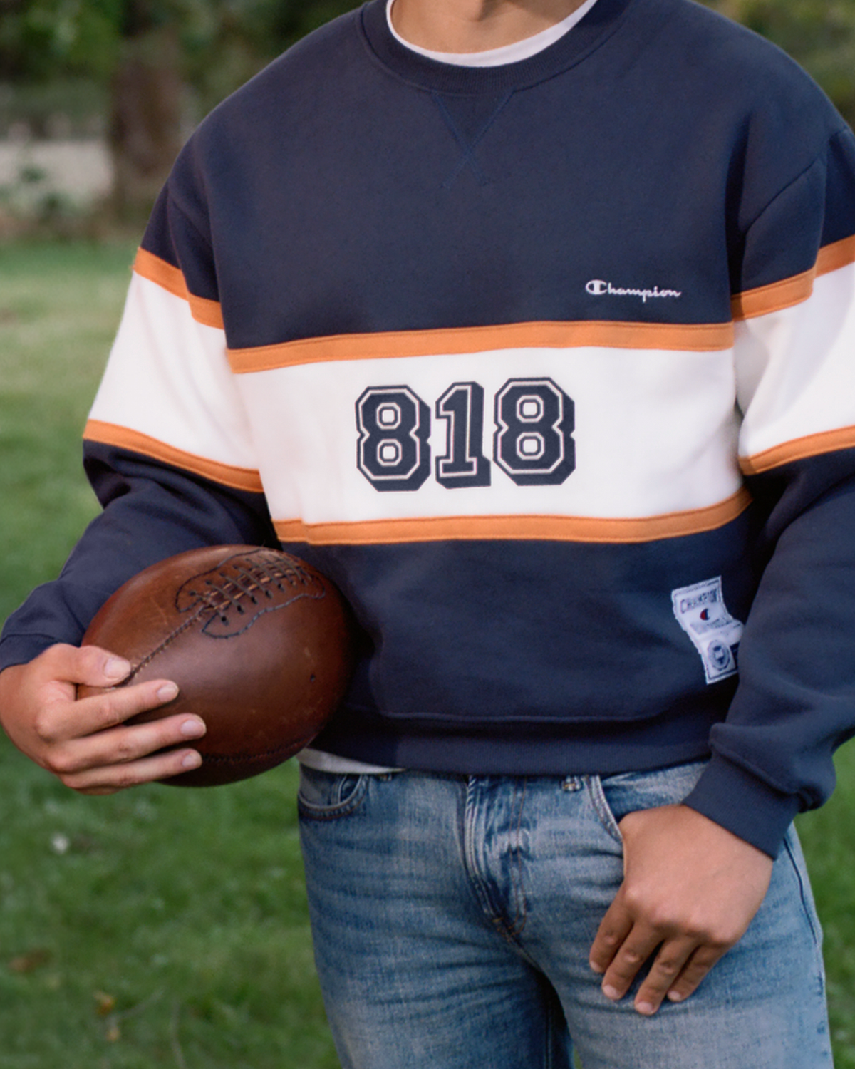 NAVY & ORANGE TAILGATE CREWNECK